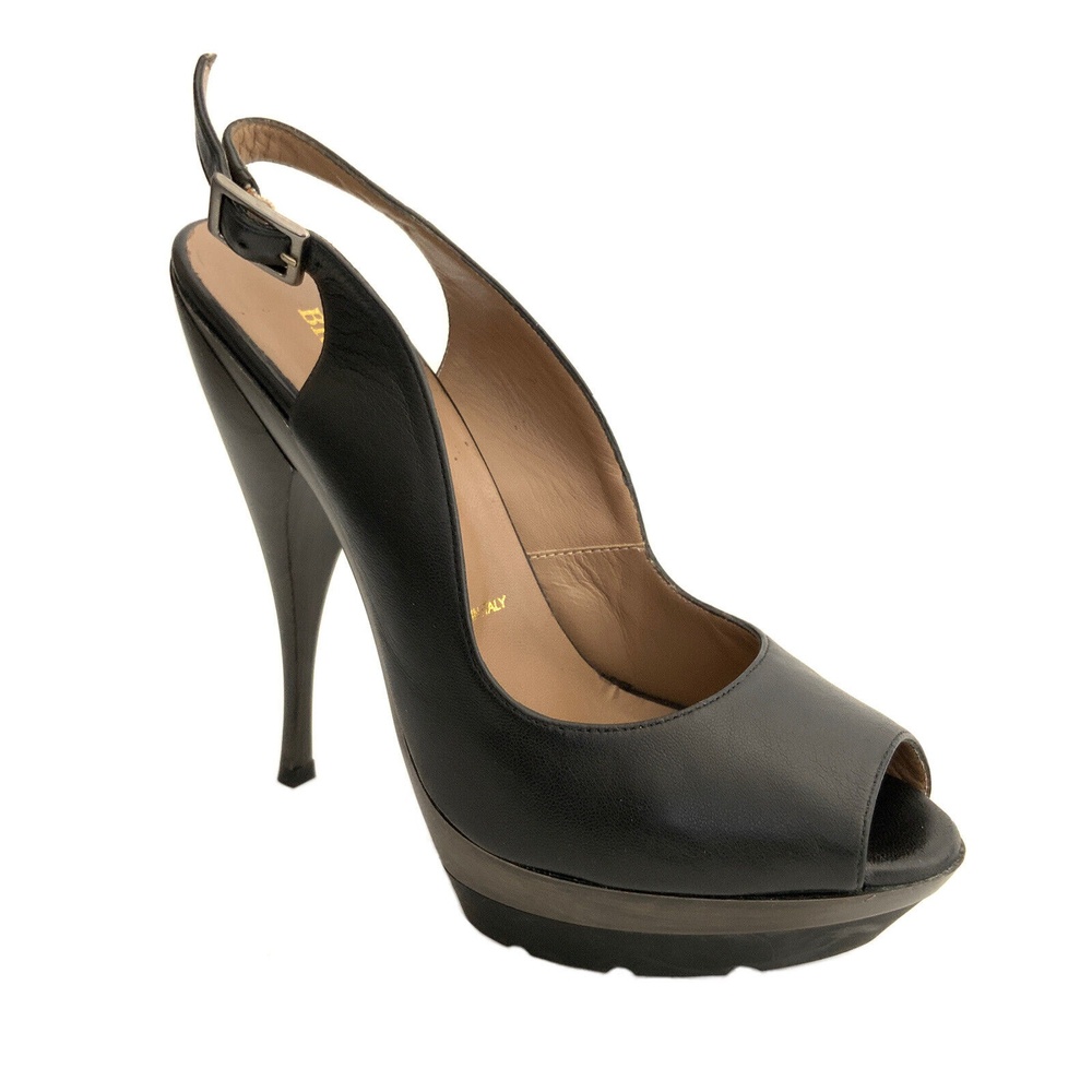 Bruno Magli Peep Toe Platform Heels Black 36